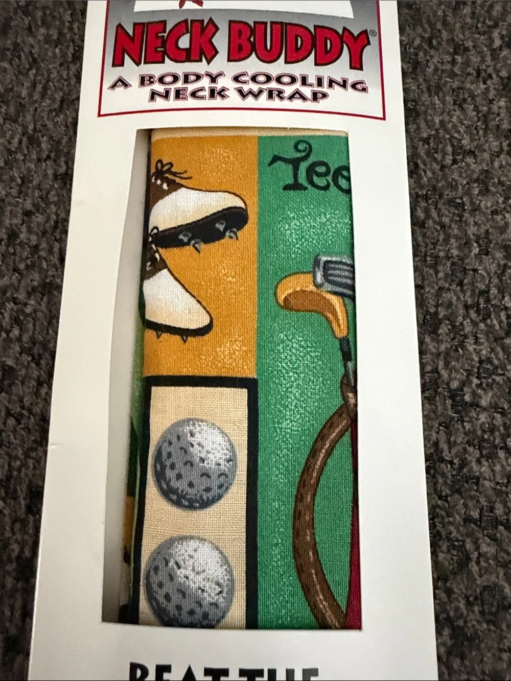 New Neck Buddy Cooling Neck Wrap - Yellow & Green Golf Print